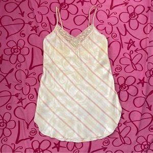 Vintage 90’s floral striped satin slip dress